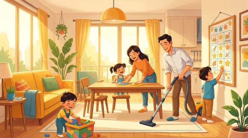 Cách phân công việc nhà cho trẻ theo độ tuổi giúp rèn tính tự lập