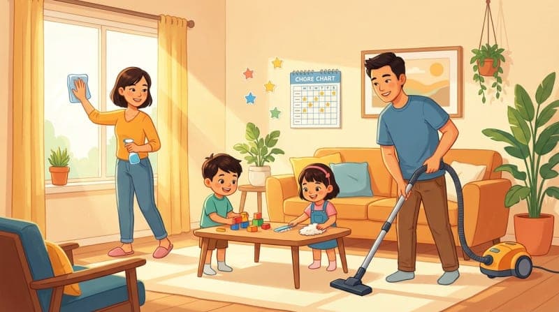 Biệt Đội Dọn Dẹp Cuối Tuần: Giao Việc Gì Cho Con Theo Độ Tuổi?