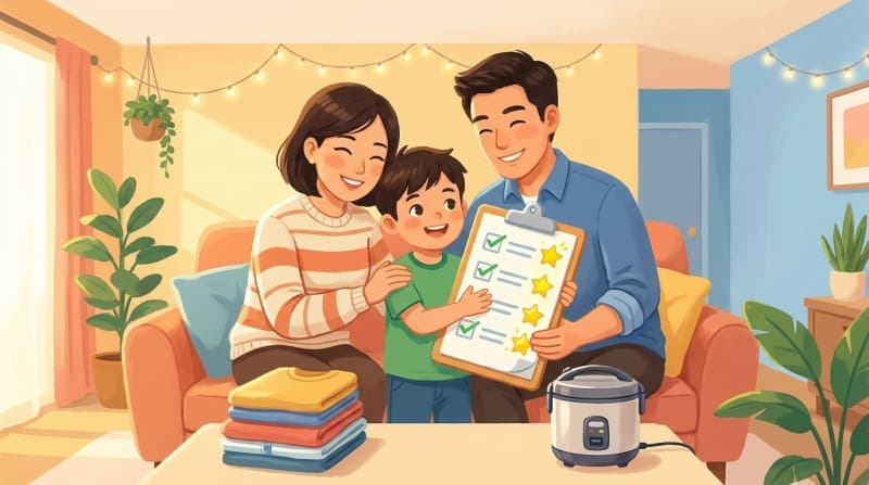Cách rèn trẻ tự giác làm việc nhà để ba mẹ đi làm về nhàn tênh